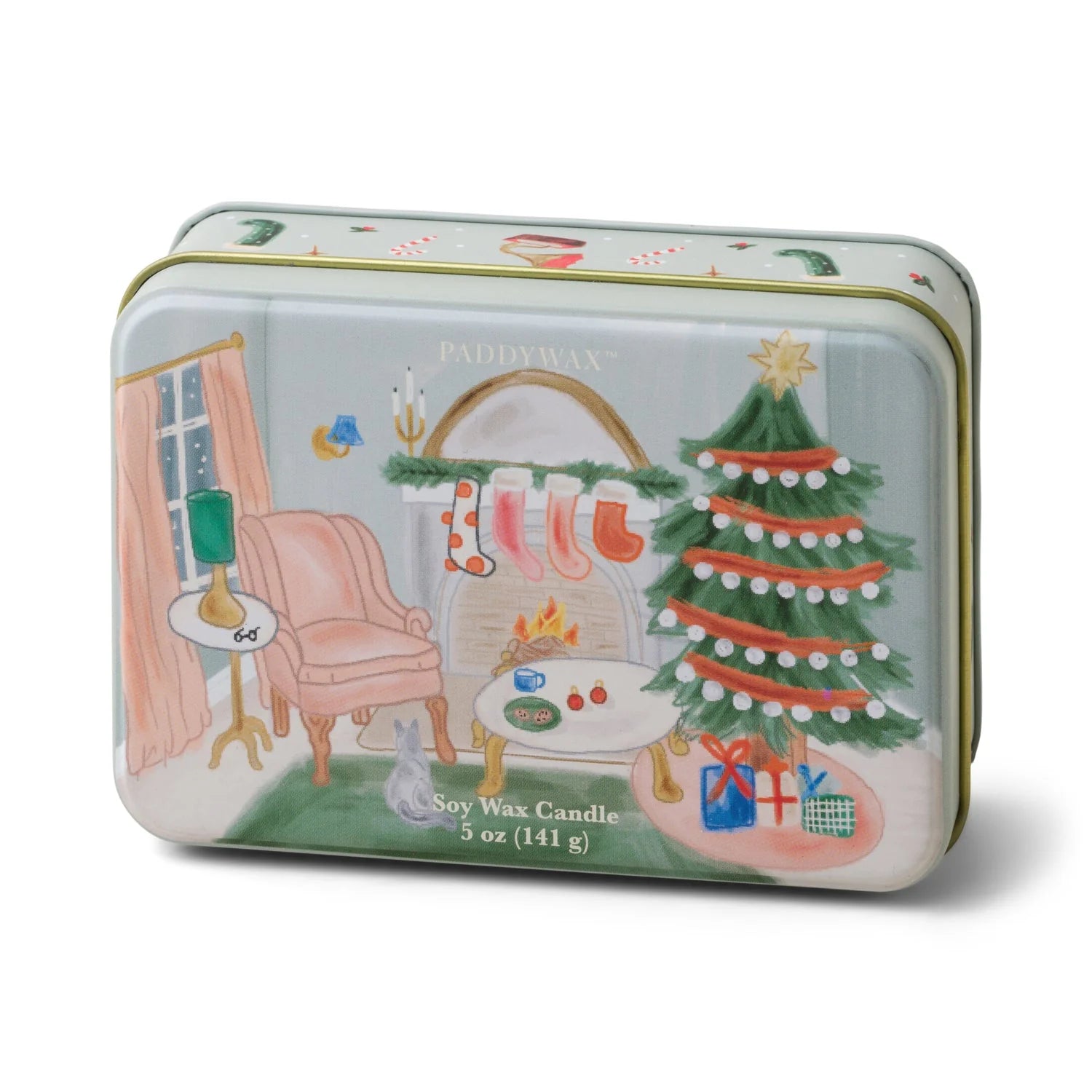 Two Wick Christmas Tin Candle Persimmon & Chestnut - CT0501EU - Uneeka