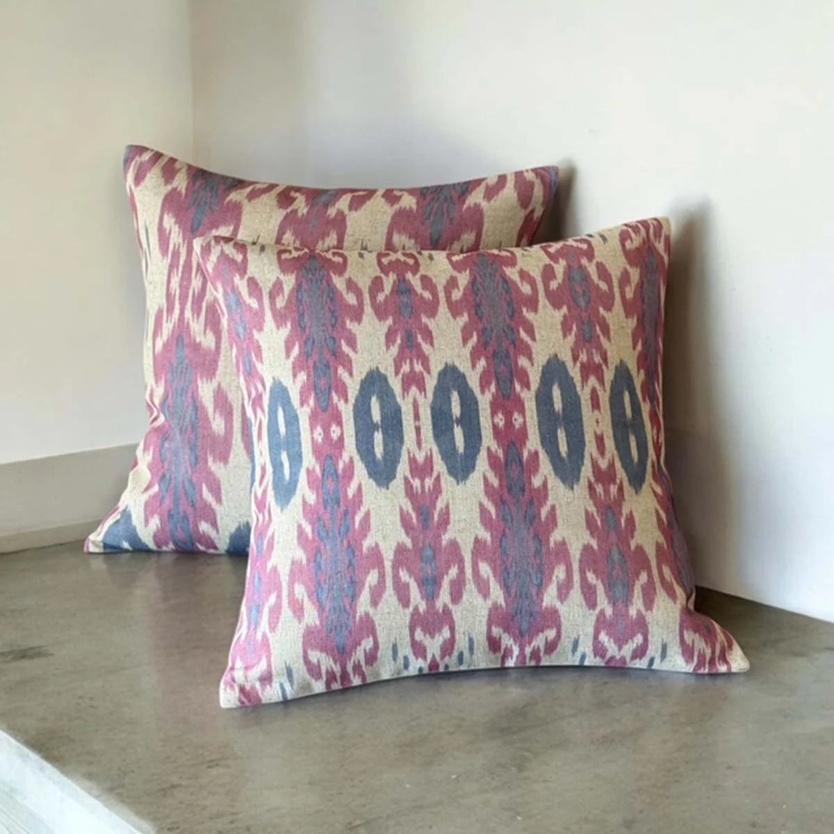 Pink & Blue Tribal Print Cushion - Uneeka