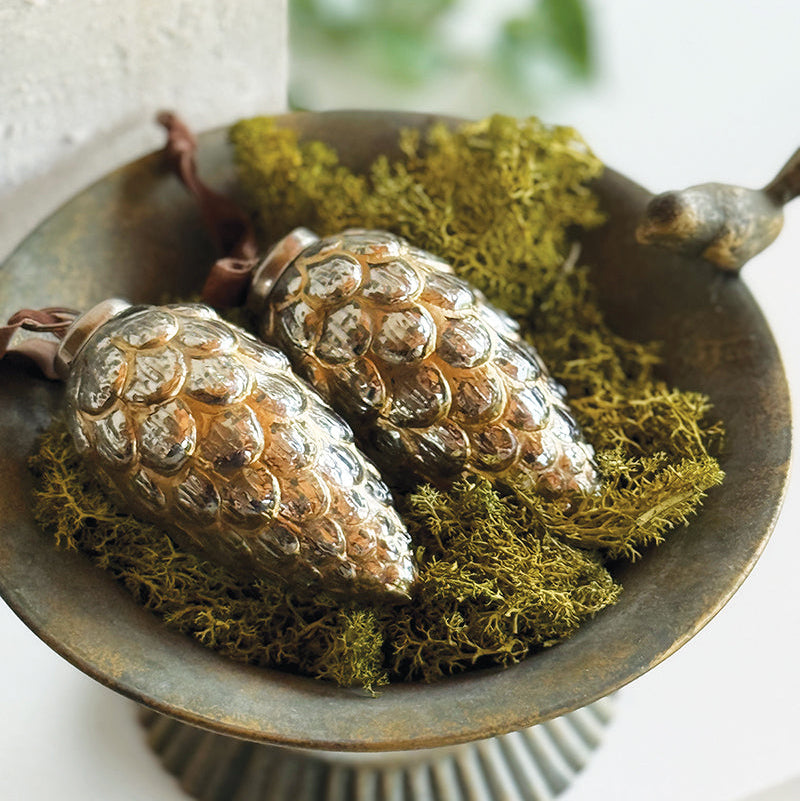 Vintage Gold Fir Cone Bauble -  CV20077 - Uneeka