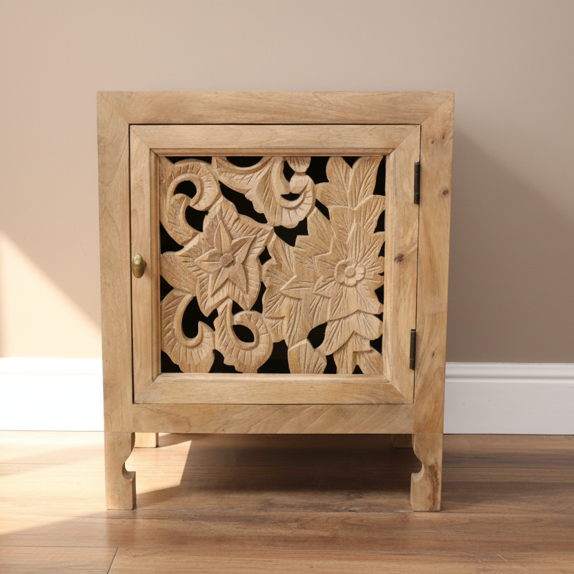 Carved Cut Out Storage Cabinet - 10209 - Uneeka