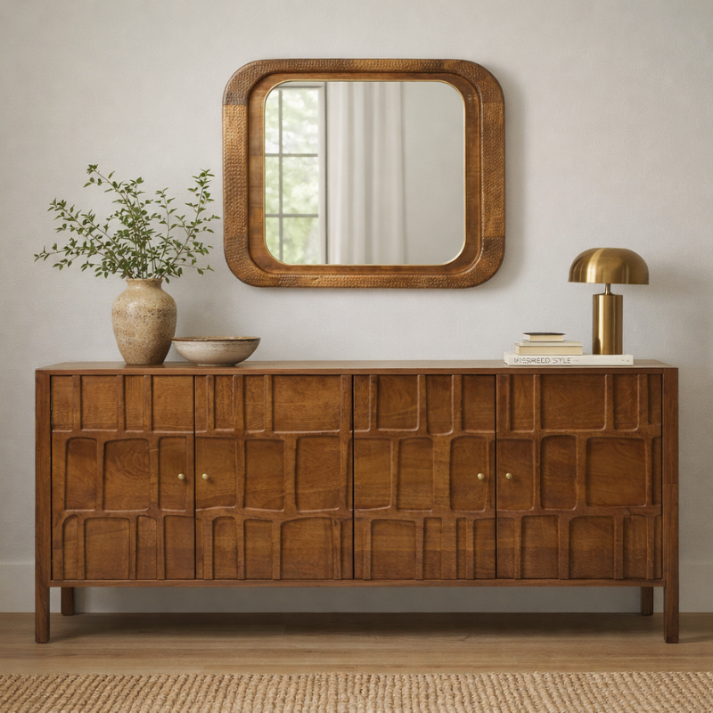 Carved Tile Four Door Sideboard - 
2851A - Uneeka