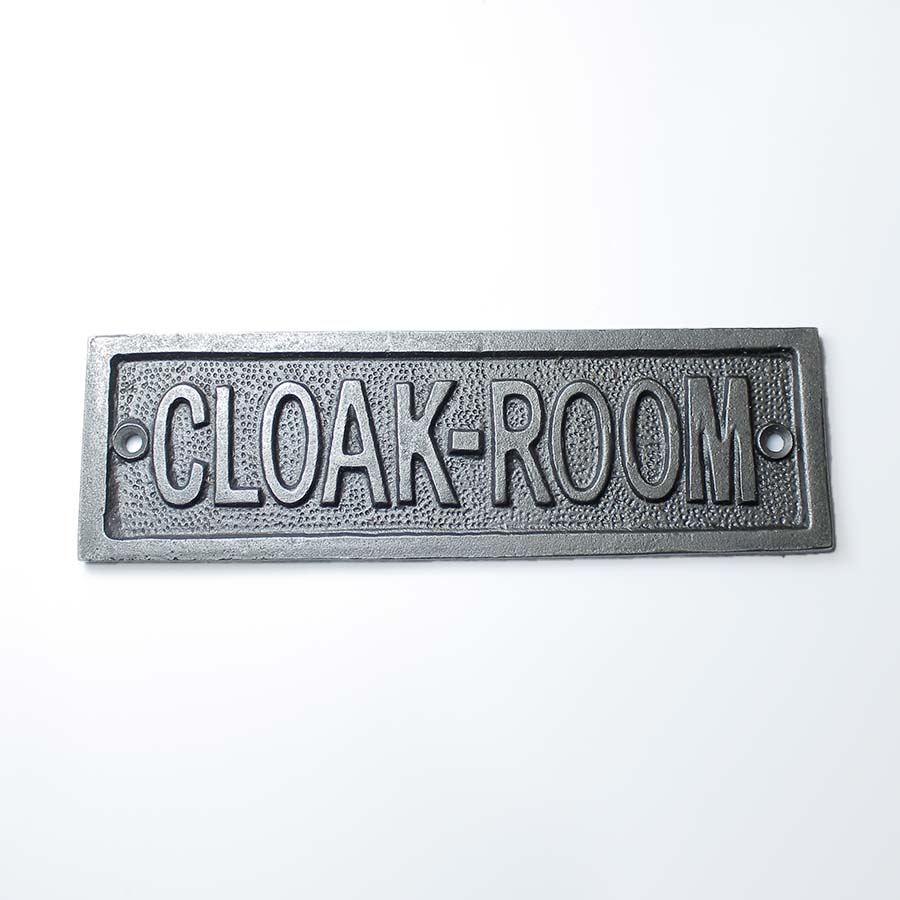 Cast Antique Iron Cloakroom Plaque Style 2
