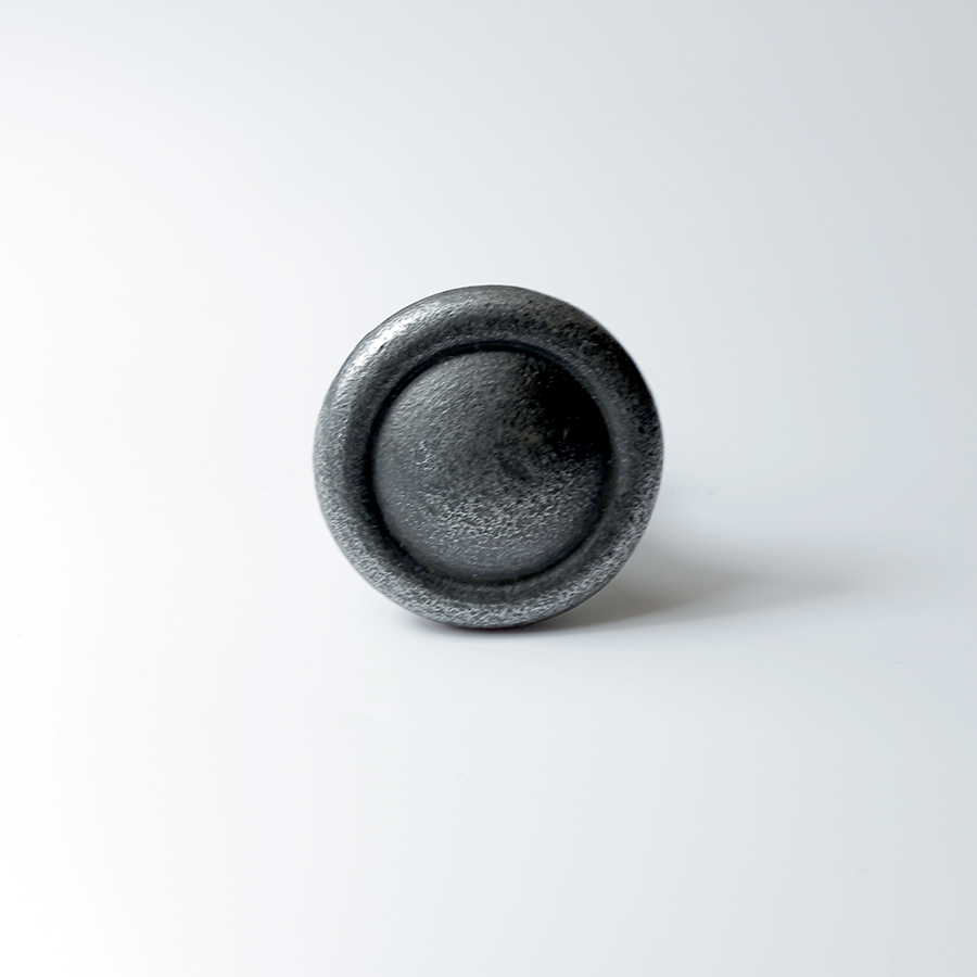 Cast Antique Iron Domed Rim Button Knob
