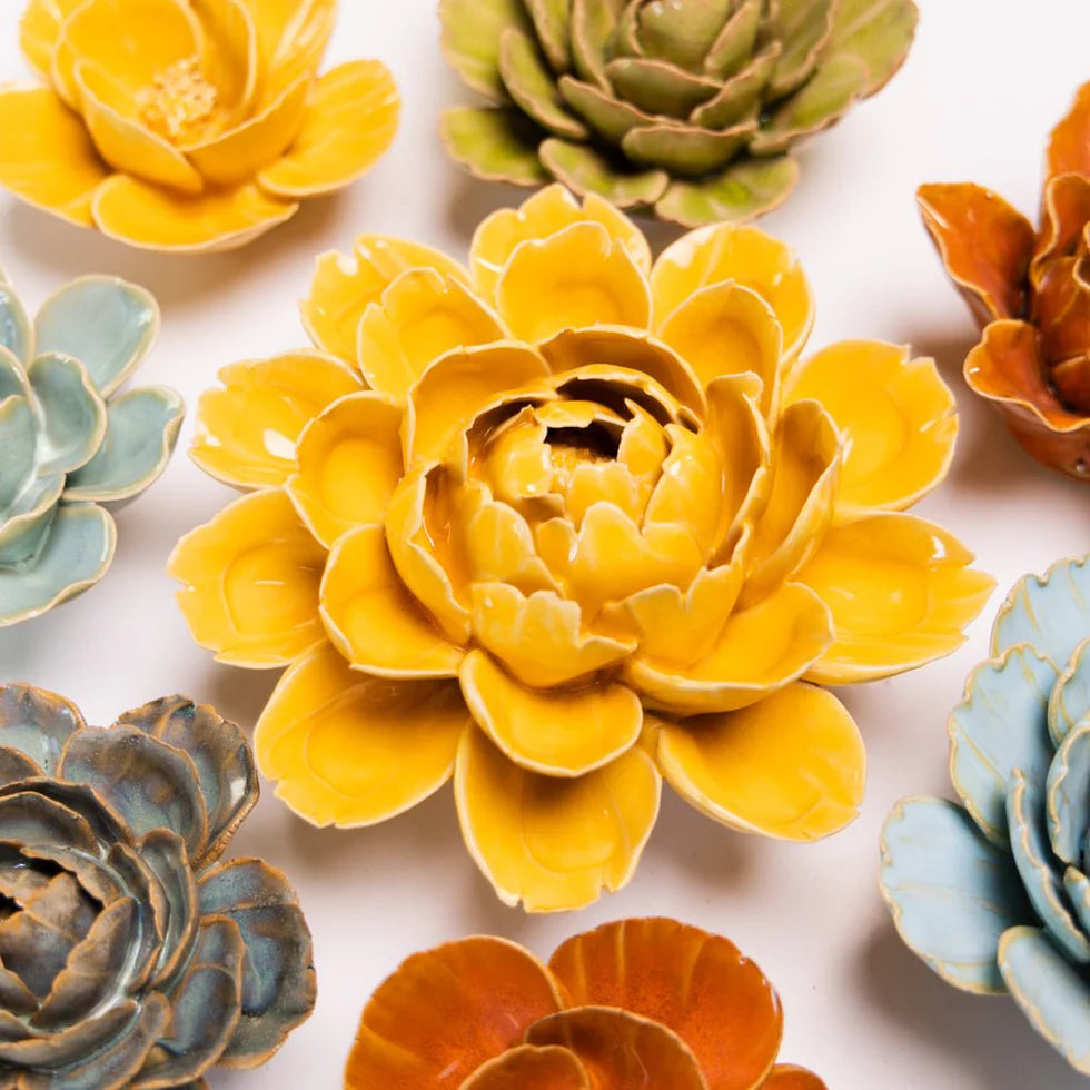 Ceramic Yellow Cabbage Flower - FR0014 - Uneeka