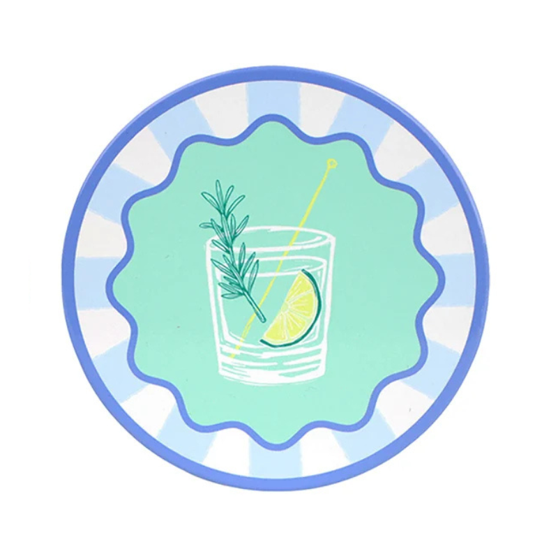 Ceramic Beverage Design Coaster - G&T - Uneeka