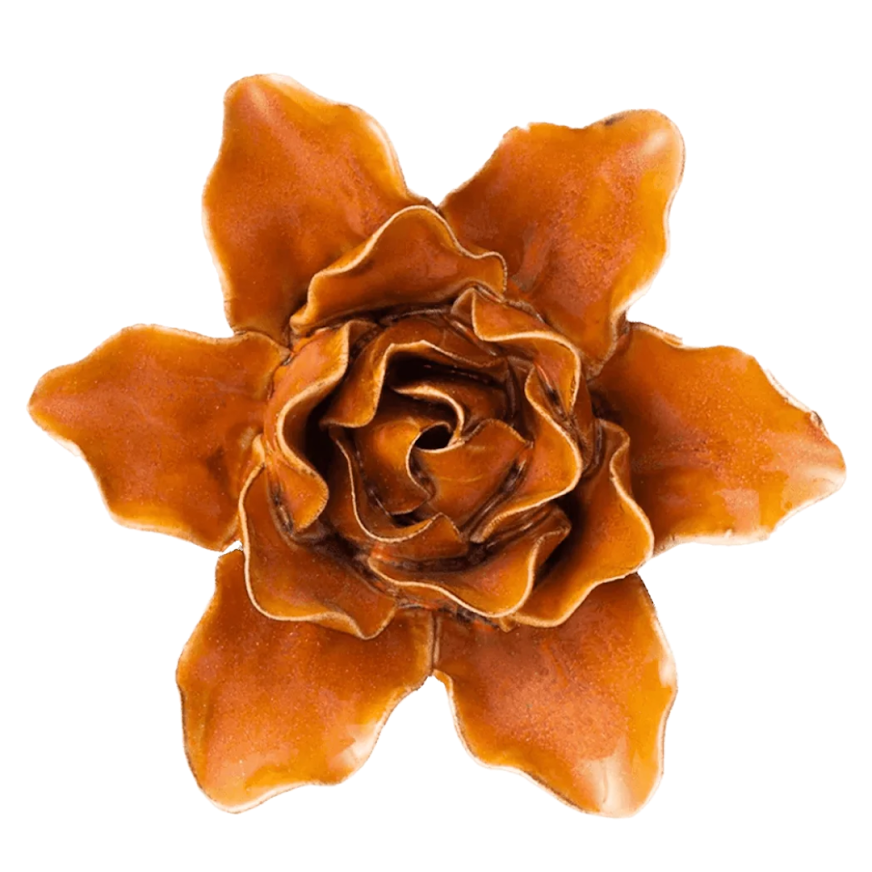 Ceramic Burnt Orange Lily Flower - Uneeka