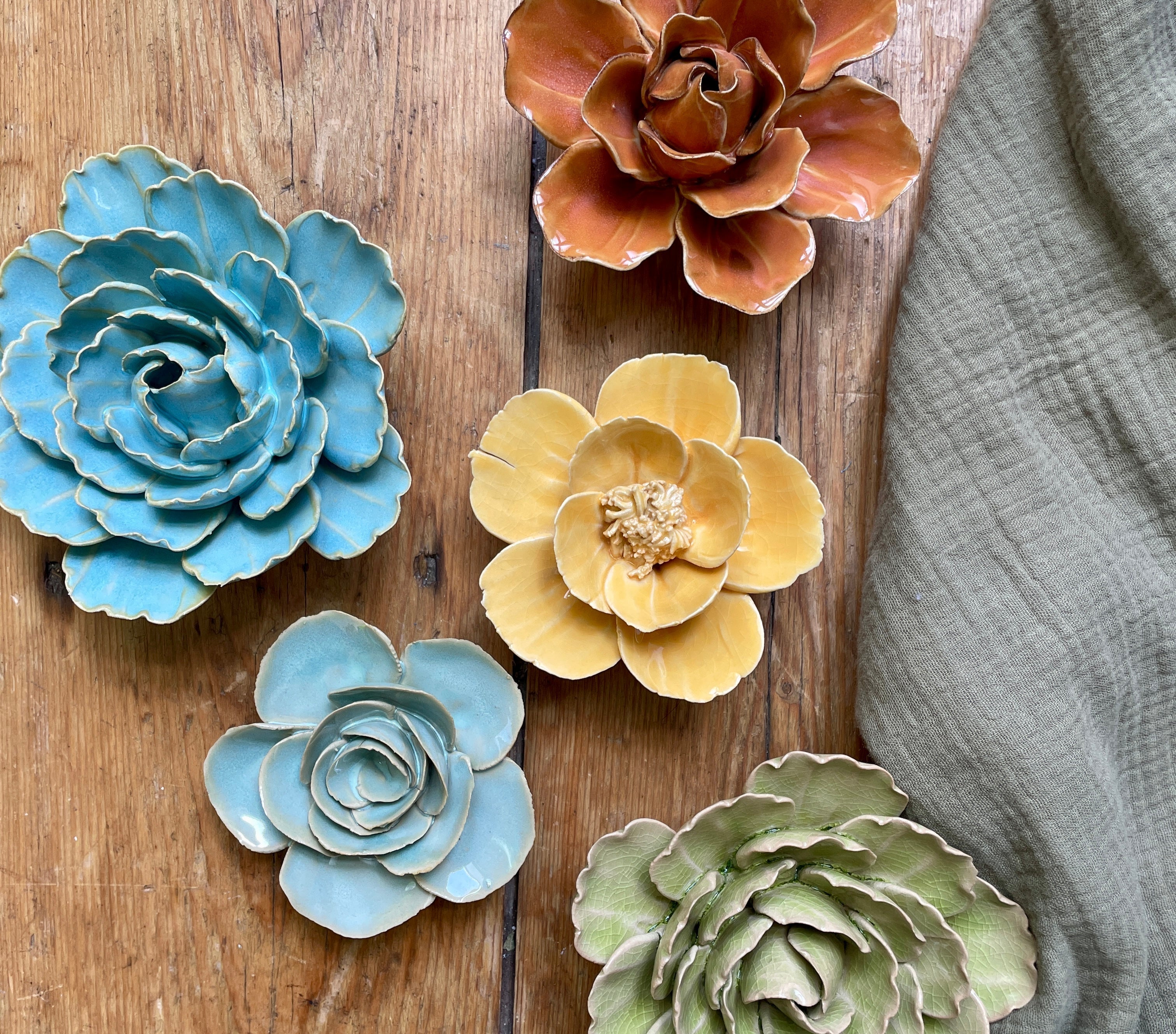 Ceramic Flower Wall Decorations - Uneeka