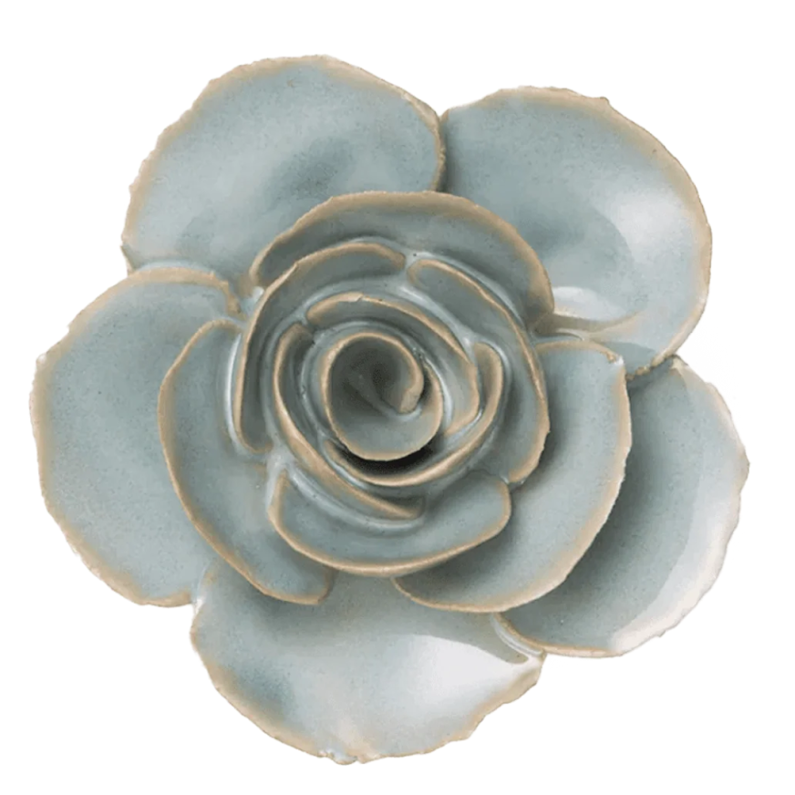 Ceramic Pale Teal Ranunculus Flower - Uneeka