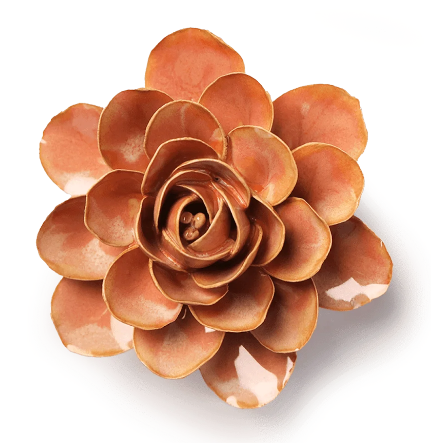 Ceramic Peach Begonia Flower - Uneeka