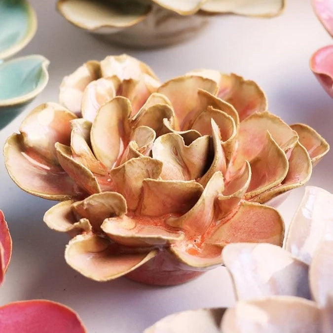 Ceramic Rose Pink Hawthorn Flower - Uneeka