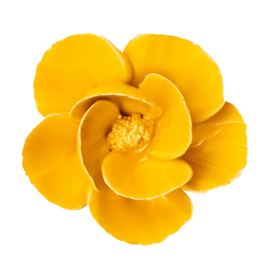 Ceramic Yellow Poppy Flower - Uneeka