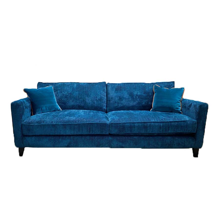 Chelsea 3 Seater Upholstered Fabric Sofa - Made To Order teal waffle fabric 