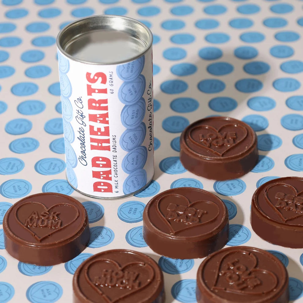 Chocolate 'Dad Hearts' Tube - Uneeka