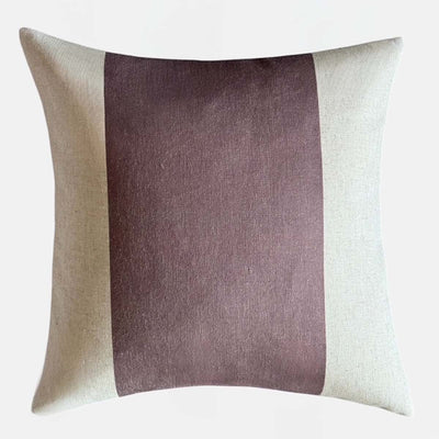 Chunky Stripe Linen Mix Cushion Rouge Burgundy Uneeka