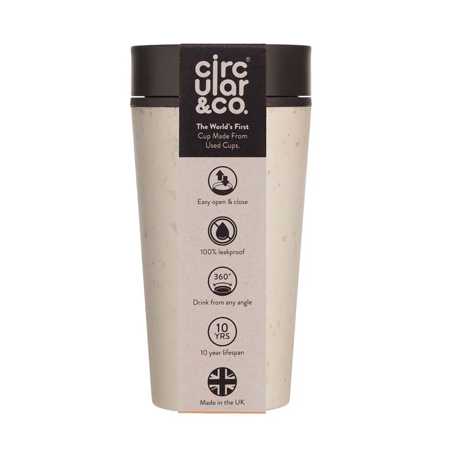 Circular & Co Reusable Coffee Cup 12oz Cream & Black