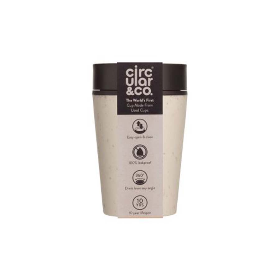 Circular & Co Reusable Coffee Cup 8oz Cream & Black