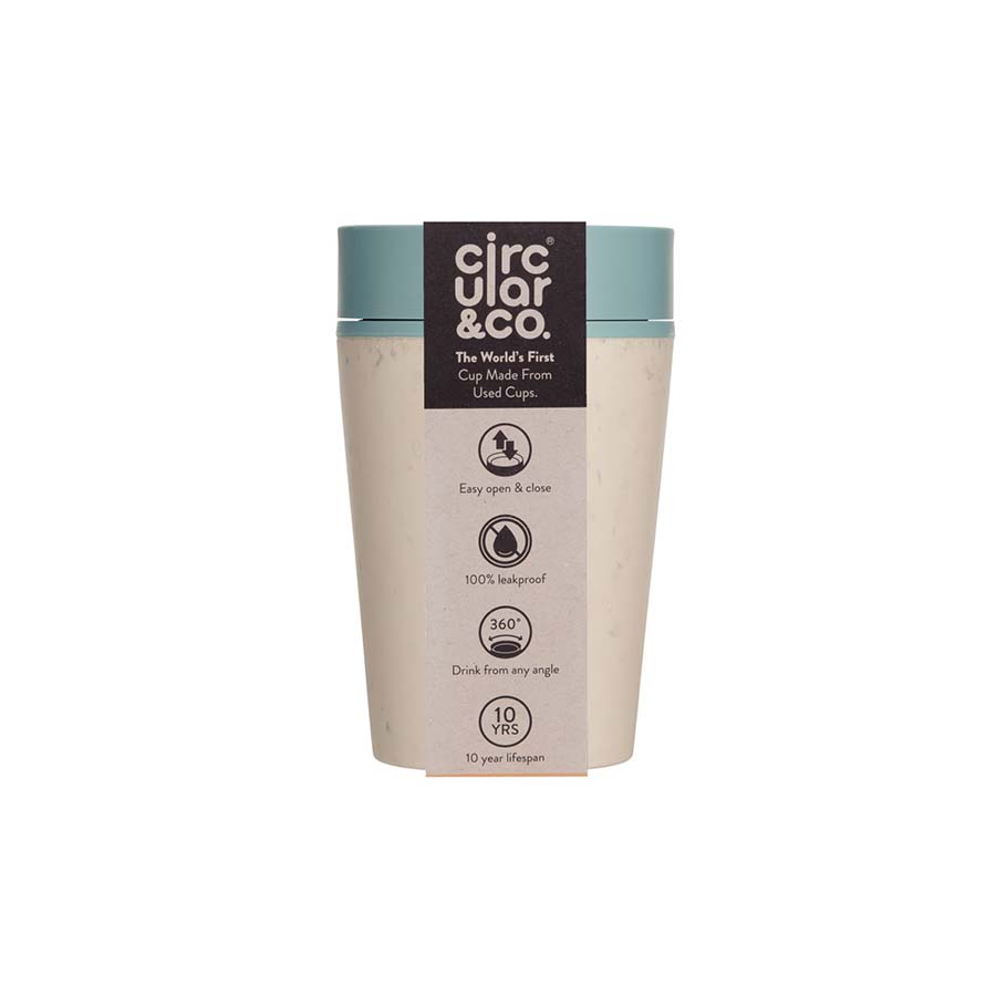 Circular & Co Reusable Coffee Cup 8oz Cream & Blue