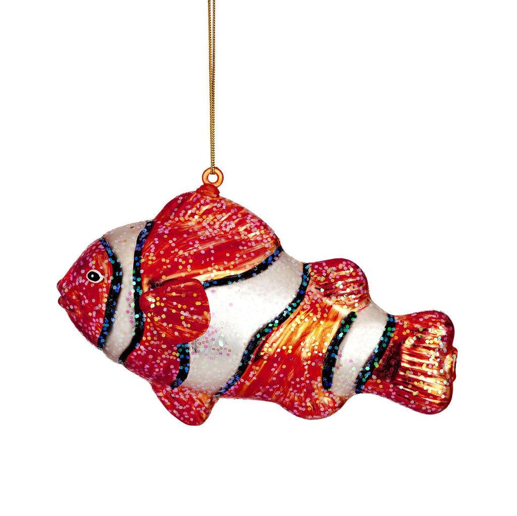 Glittery Clownfish Shaped Christmas Decoration