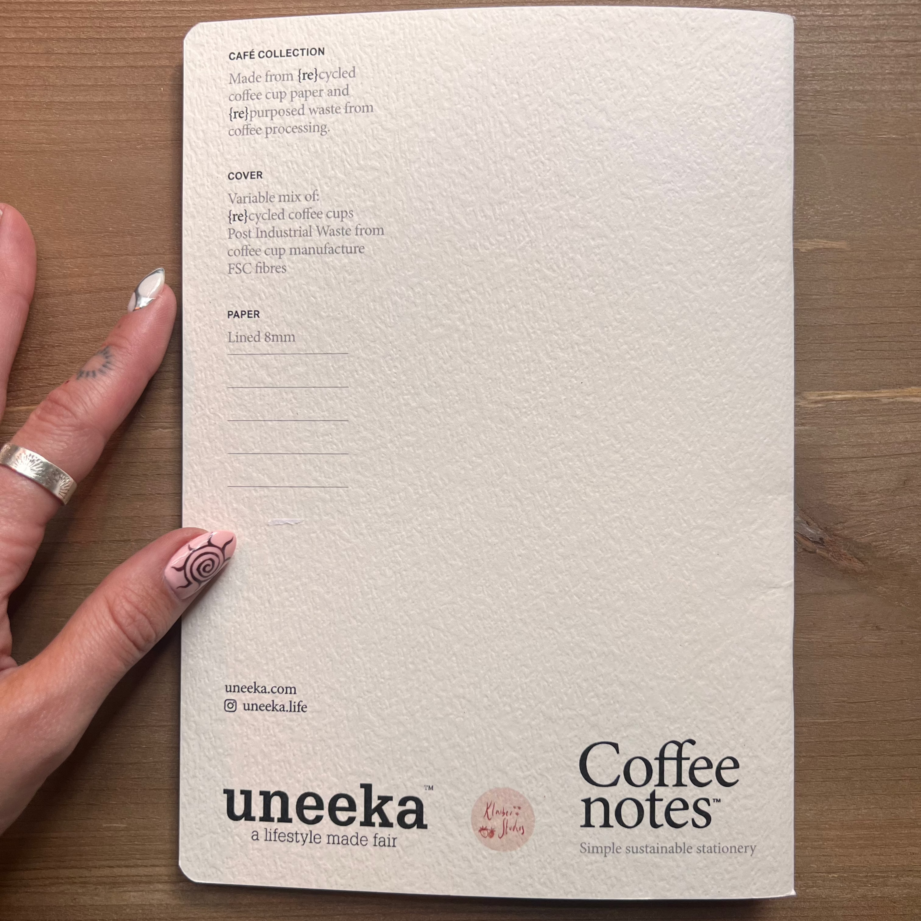 Coffee Notes Repurposed Waste A5 Illustrated Notebook - 20YearNotebook - Uneeka