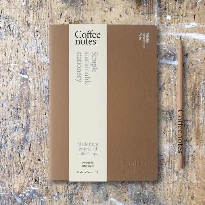 Coffee Notes Repurposed Waste A5 Nut Notebook - Hazelnut - Uneeka