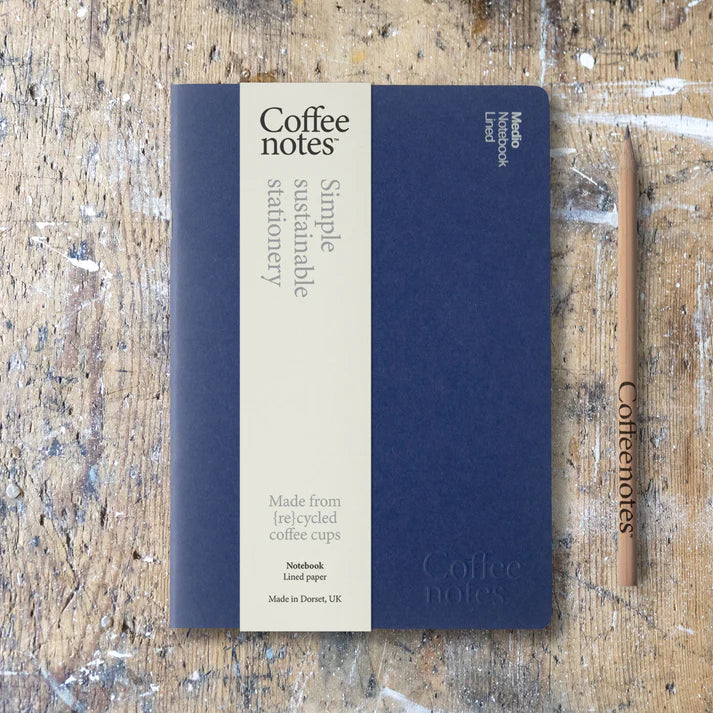 Coffee Notes Repurposed Waste A5 Splash Notebook - Cobalt - Uneeka