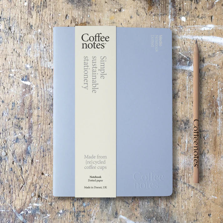 Coffee Notes Repurposed Waste A5 Splash Notebook - Marine - Uneeka