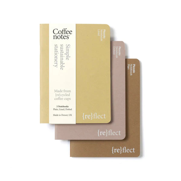 Coffee Notes Repurposed Waste A6 Nut Notebook - NB-3-N-SS-PLD-P - Uneeka
