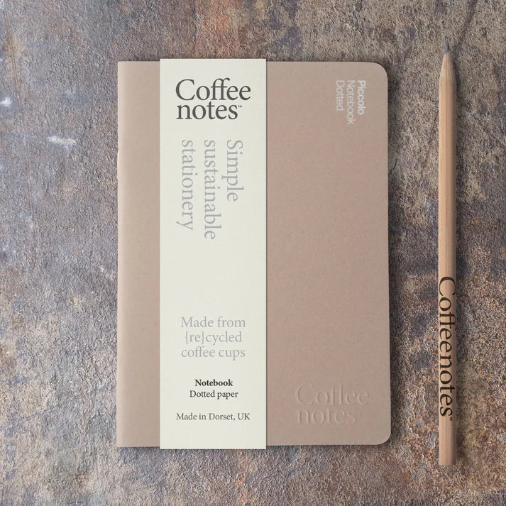 Coffee Notes Repurposed Waste A6 Nut Notebook - Almond - Uneeka