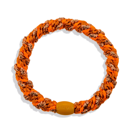Colourful Stripe Woven Hair Tie - Two Tone Orange - Uneeka