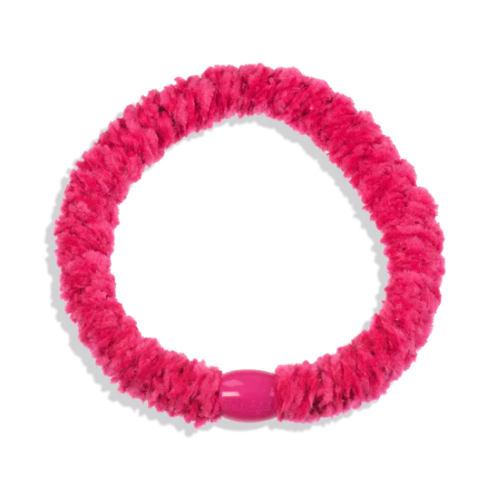 Colourful Velvet Hair Tie - Bright Pink - Uneeka