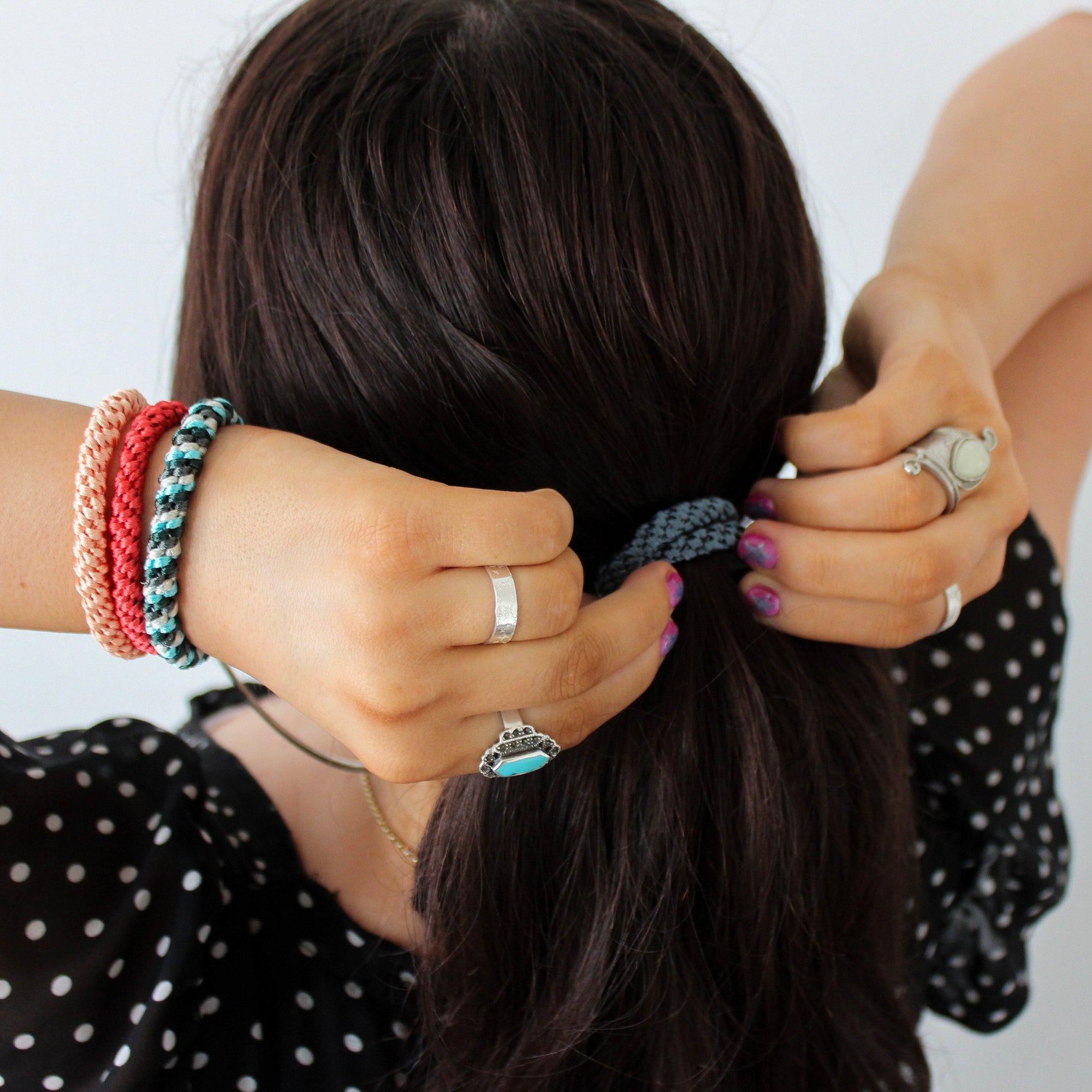 Colourful Woven Hair Tie - Assorted - Uneeka