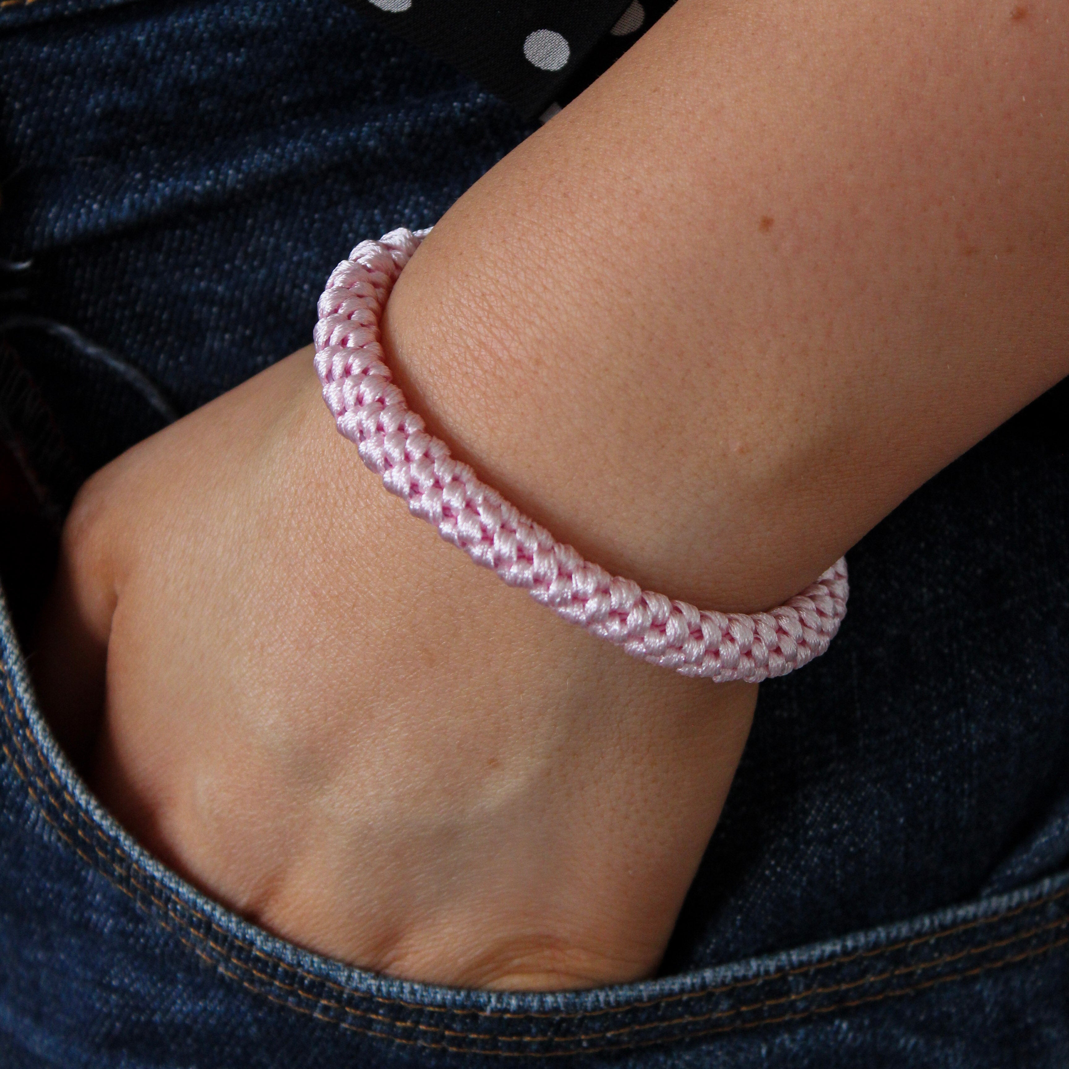 Colourful Woven Hair Tie - Rose Pink - Uneeka