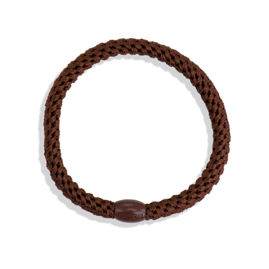 Colourful Woven Slim Hair Tie Mid Brown Uneeka