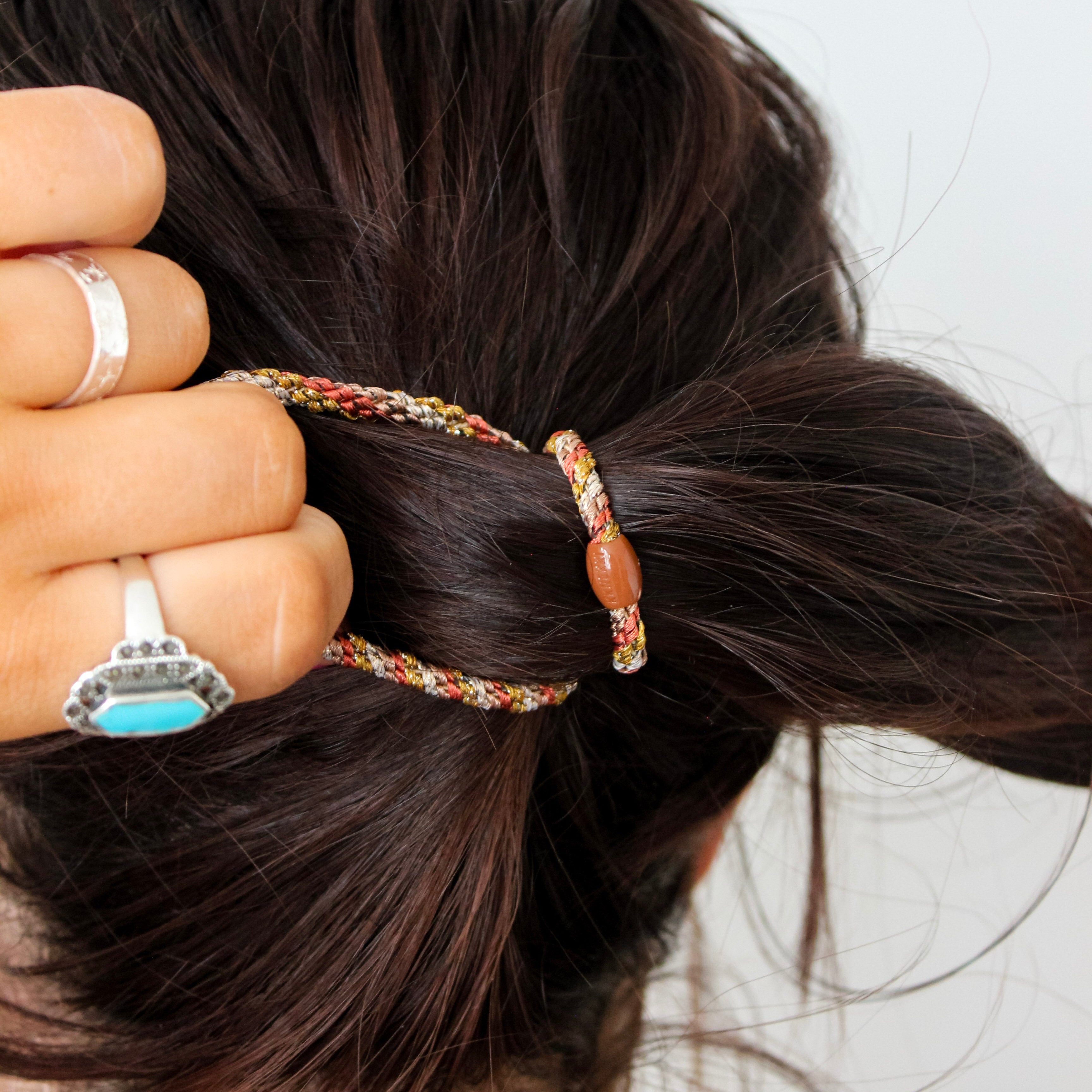 Colourful Woven Slim Hair Tie - Assorted - Uneeka