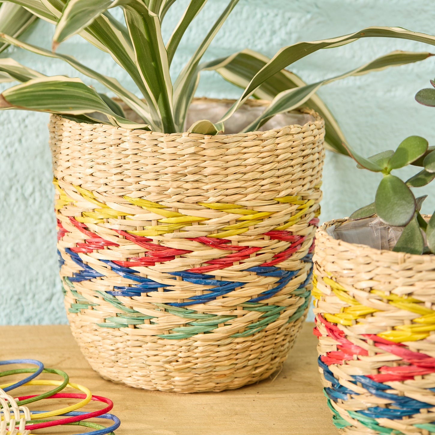 Colourful Arrow Seagrass Planter Basket - BSK70 - Uneeka