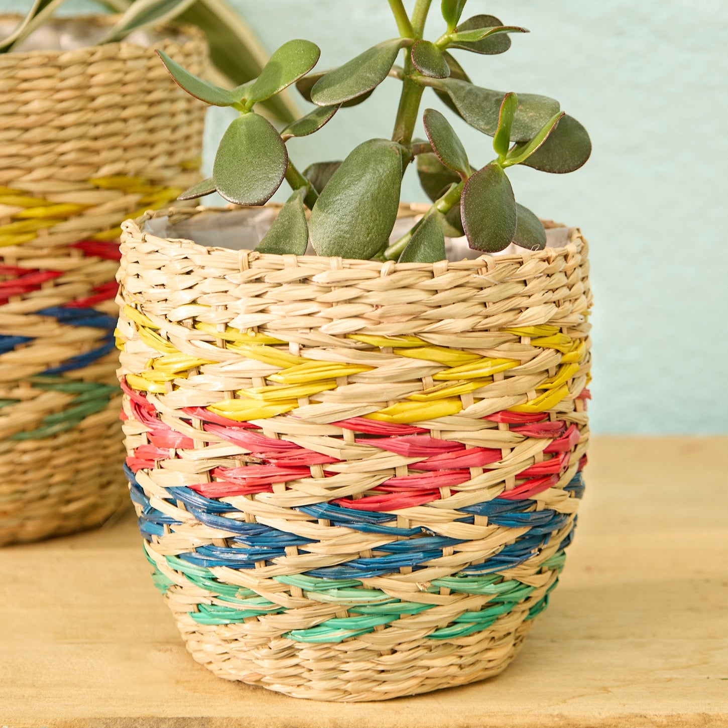 Colourful Arrow Seagrass Planter Basket - BSK70 - Uneeka