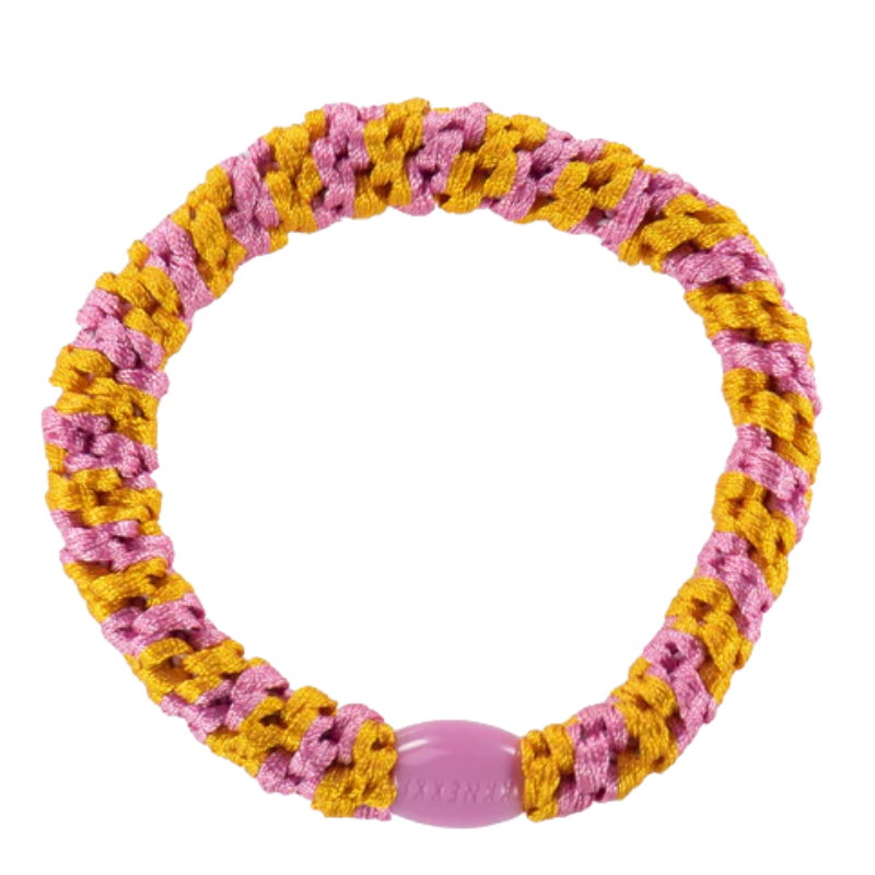 Colourful Stripe Woven Hair Tie Jaffa Bubblegum Pink - Uneeka