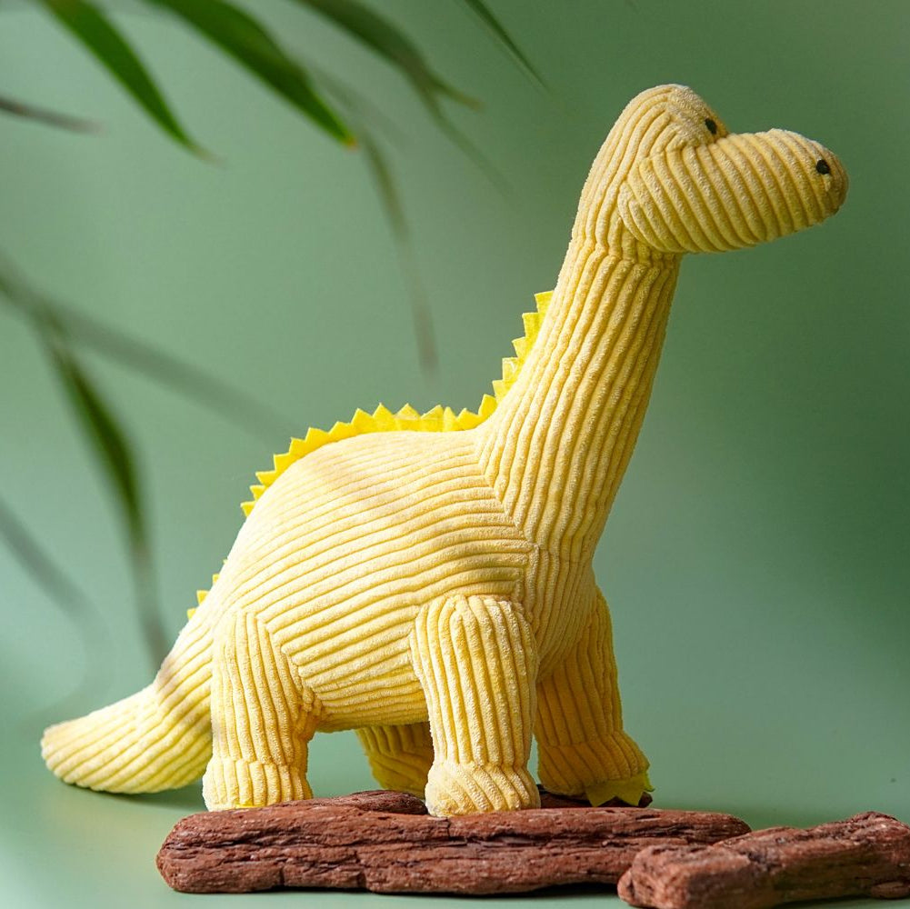 Corduroy Yellow Diplodocus Dinosaur Baby Toy Uneeka