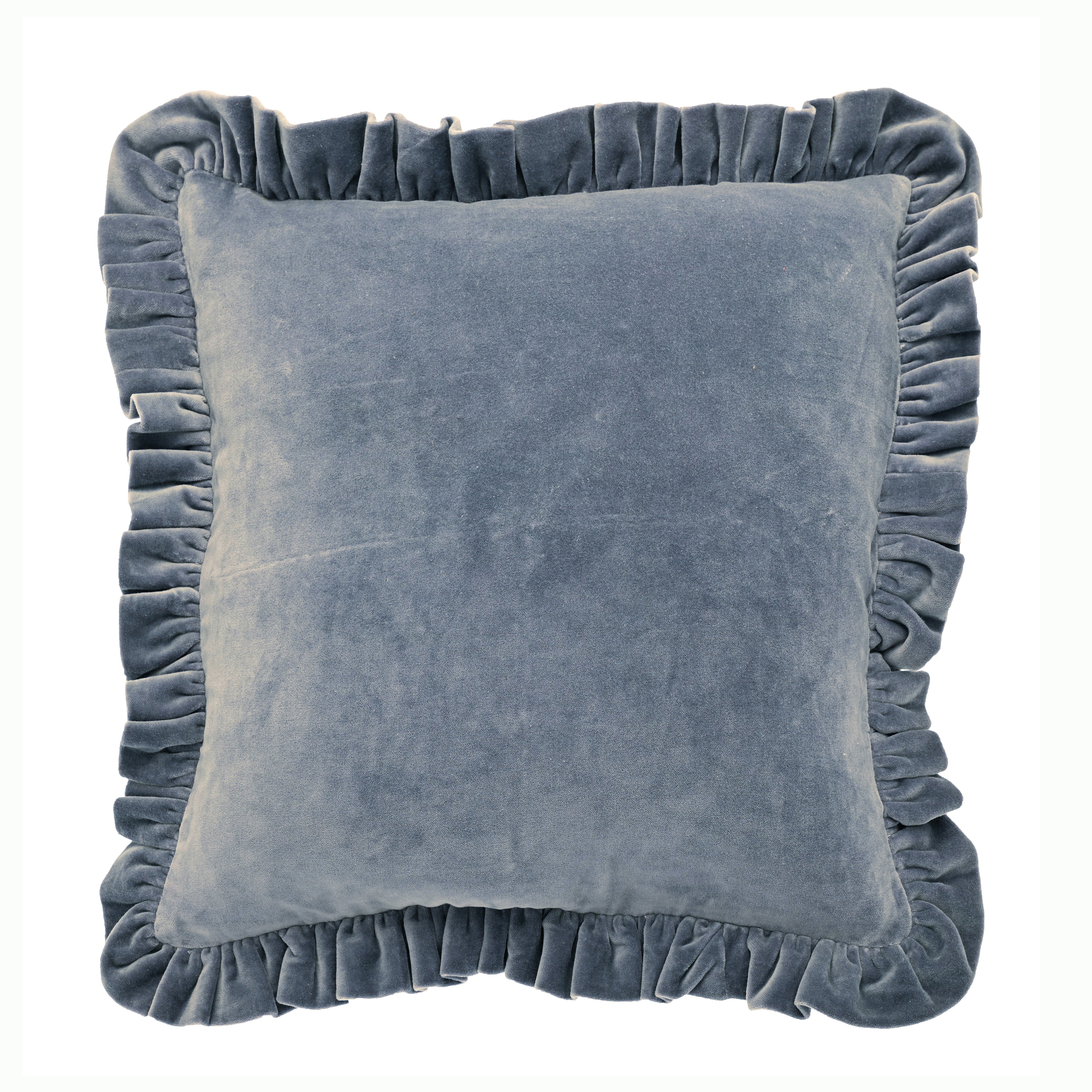 Cotton Velvet Ruffle Edge Cushion - VVMCSB - Uneeka