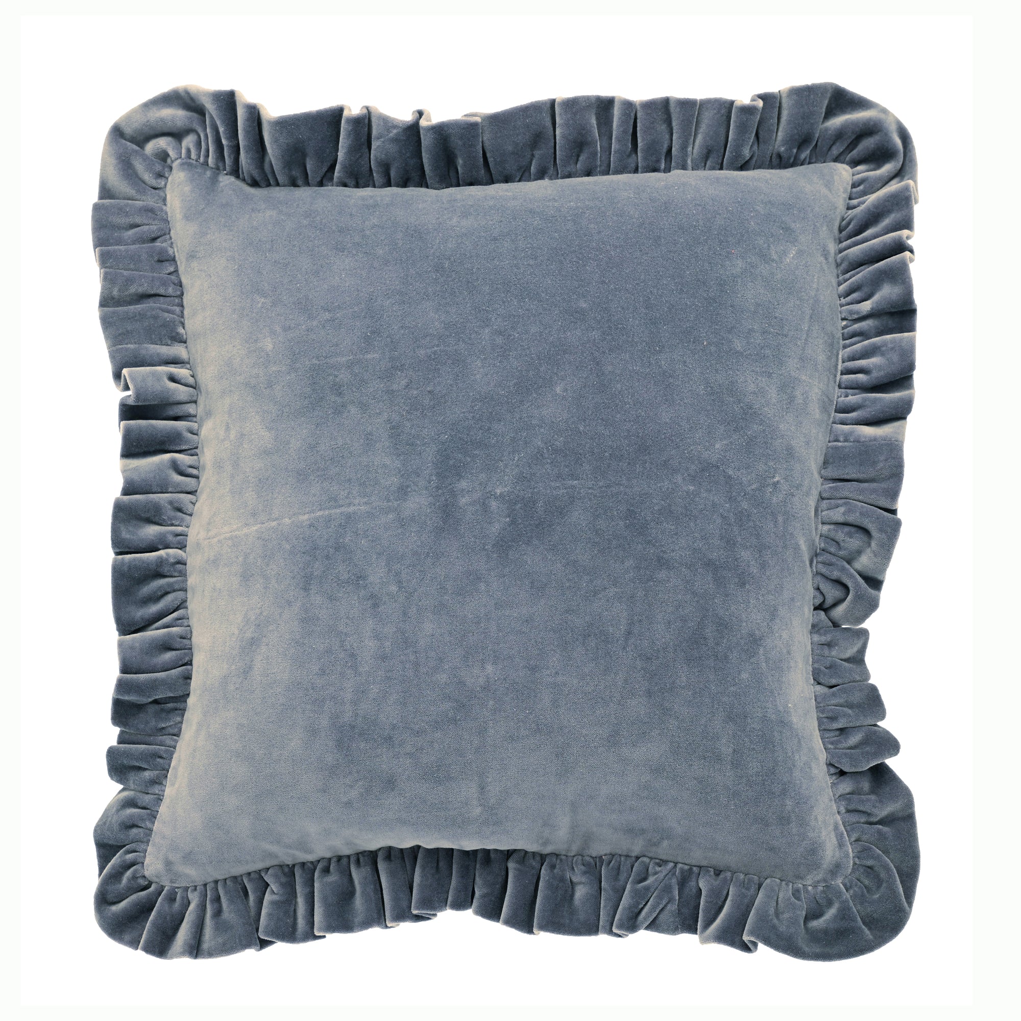 Cotton Velvet Ruffle Edge Cushion - VVMCSB - Uneeka