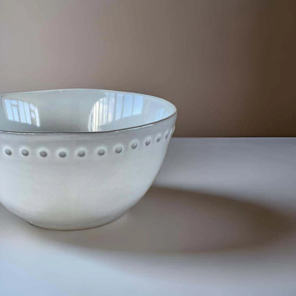 Cream Bowl with Raised Dots Design Uneeka