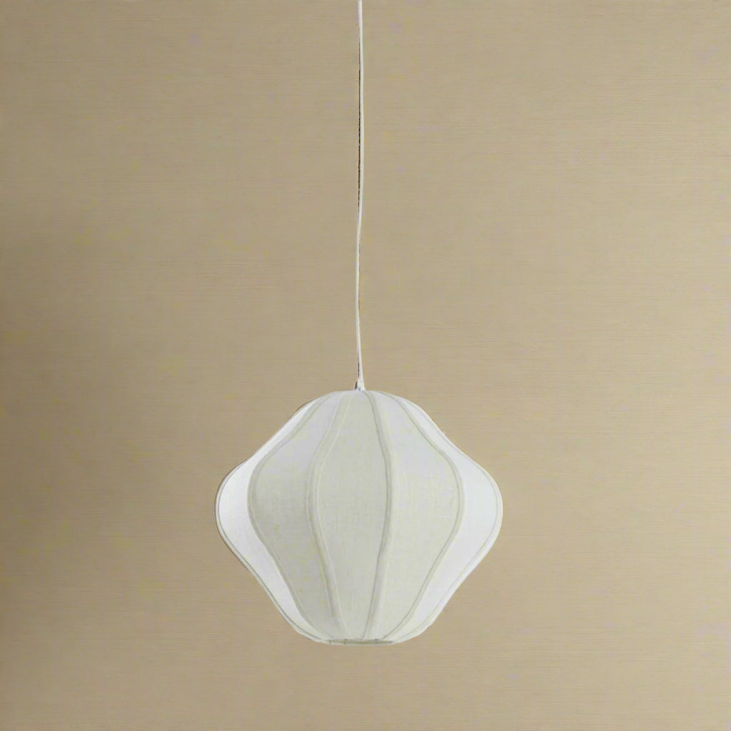 Cream Linen Lantern Pendant - 2987706 - Uneeka Lighting