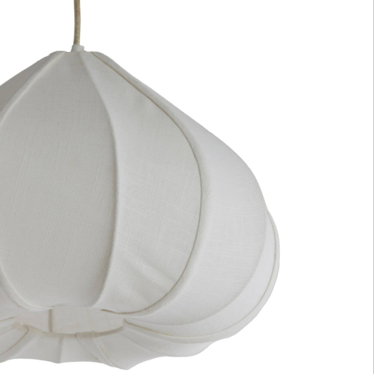 Cream Pear-Shaped Fabric Pendant - 2978743 - Uneeka