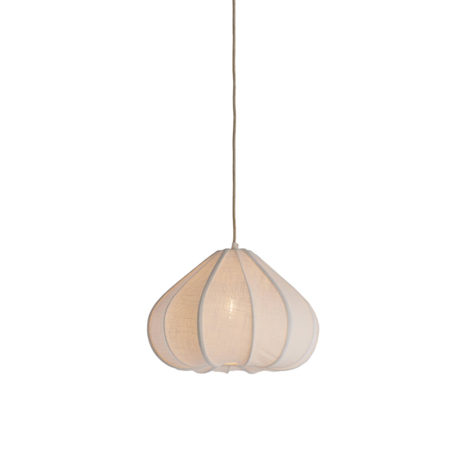 Cream Pear-Shaped Fabric Pendant - 2978743 - Uneeka