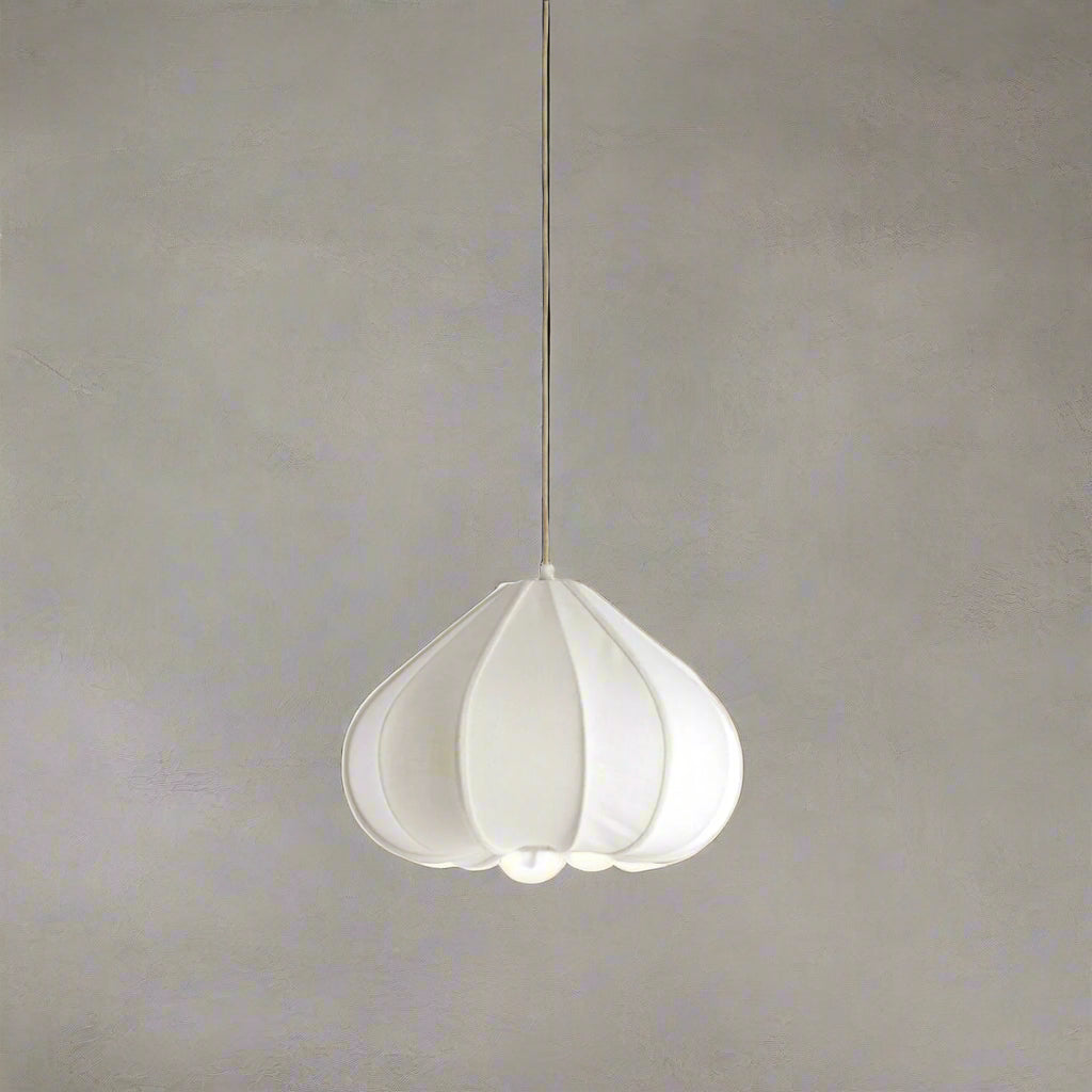 Cream Pear-Shaped Fabric Pendant - 2978743 - Uneeka