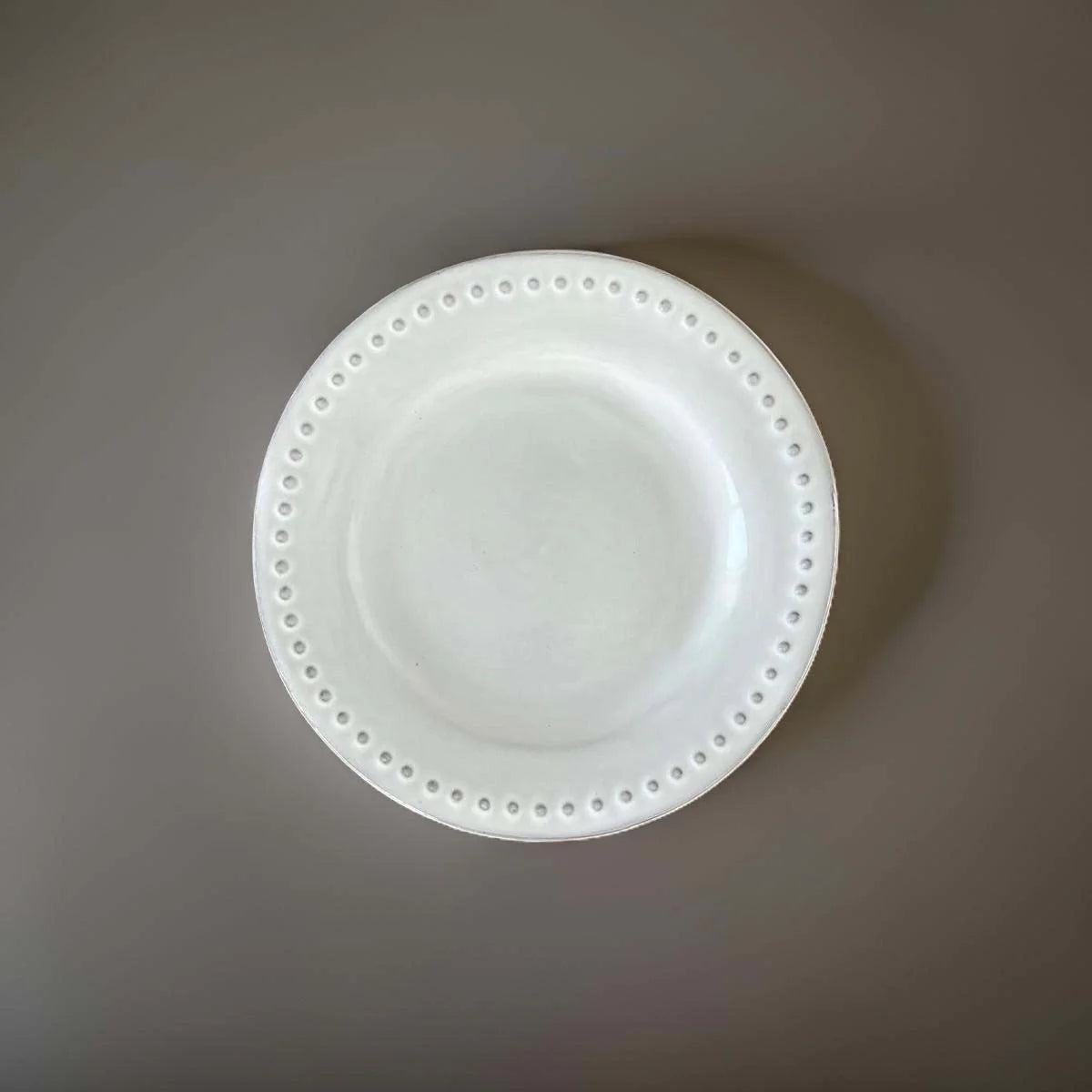 Cream Side Plate with Raised Dots Design - Uneeka