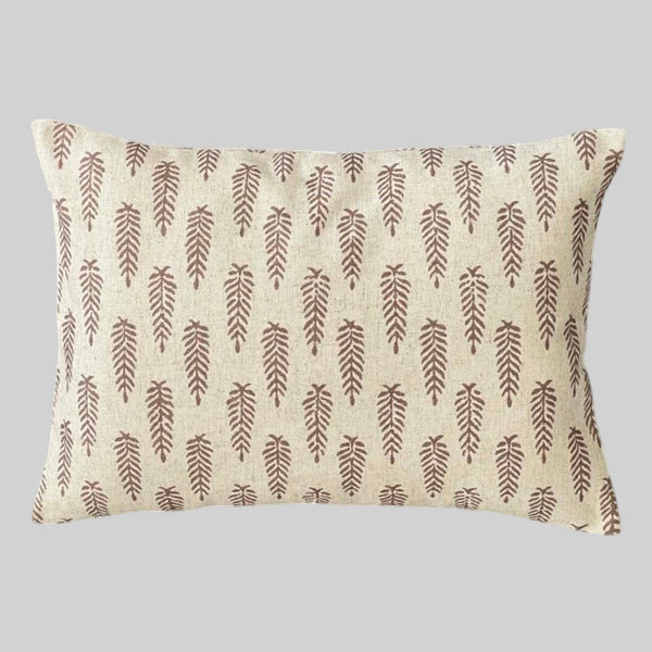 Cream & Mocha Brown Fir Tree Rectangular Cushion - Uneeka
