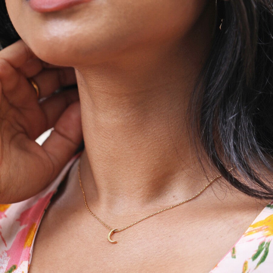 Crescent Moon Necklace - 13130 - Uneeka