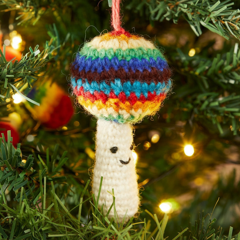 Crochet Rainbow Mushroom Decoration - HDEC146 - Uneeka