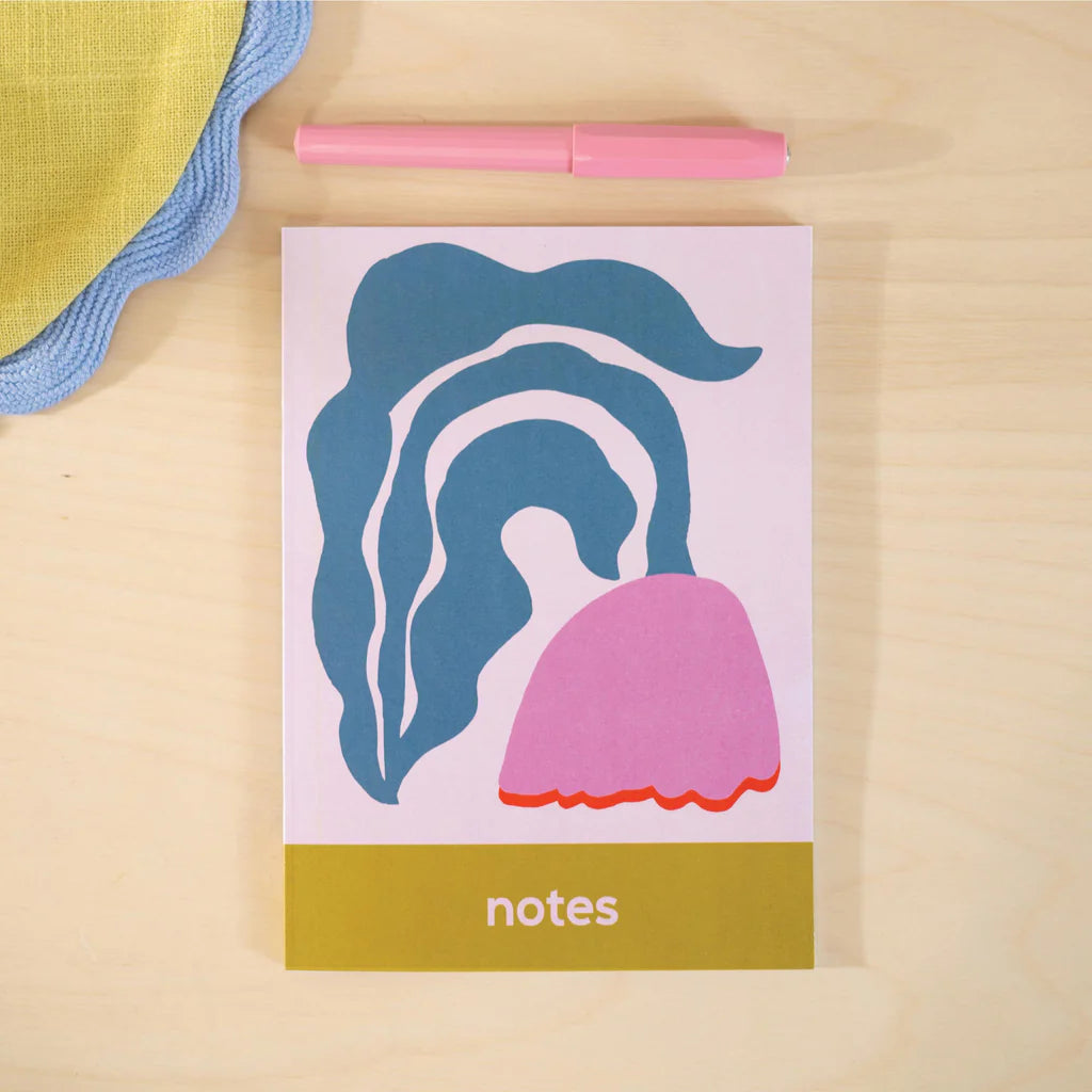 Abstract Flower A5 Lined Flat Lay Notebook - TUE-NBK-STP-CUR-A5 - Uneeka